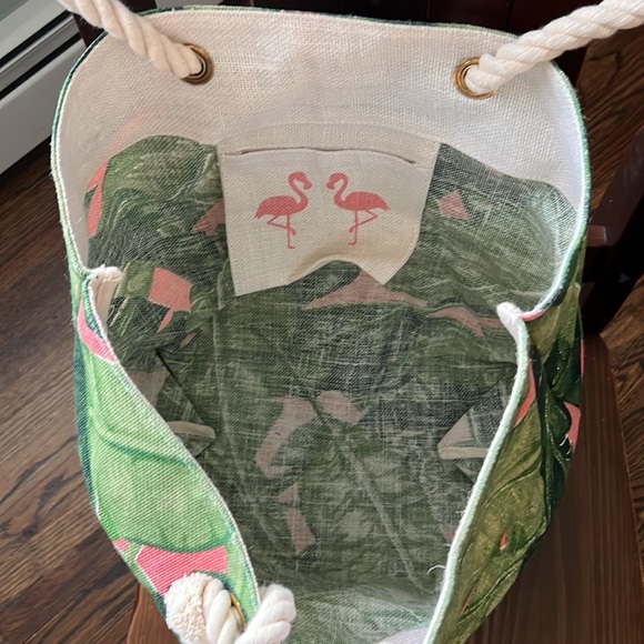 Palm leaf canvas tote bag - Picture 2 of 4